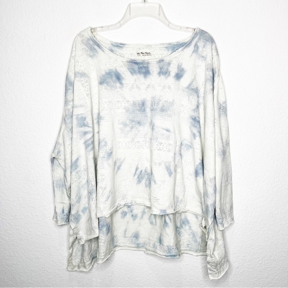 We the Free Laurie Tee Blue Tie Dye Long Sleeve Top XS/S - Picture 2 of 9